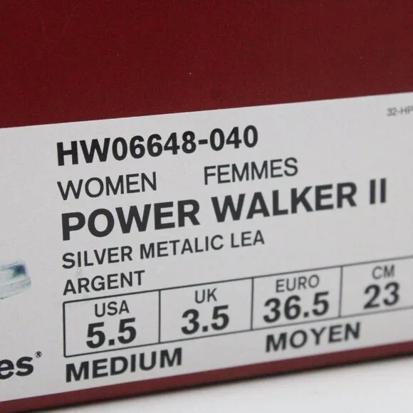 Hush Puppies Shoes Womens Silver Metallic Leather Power Walker II Size 5.5 NIB - Picture 4 of 11